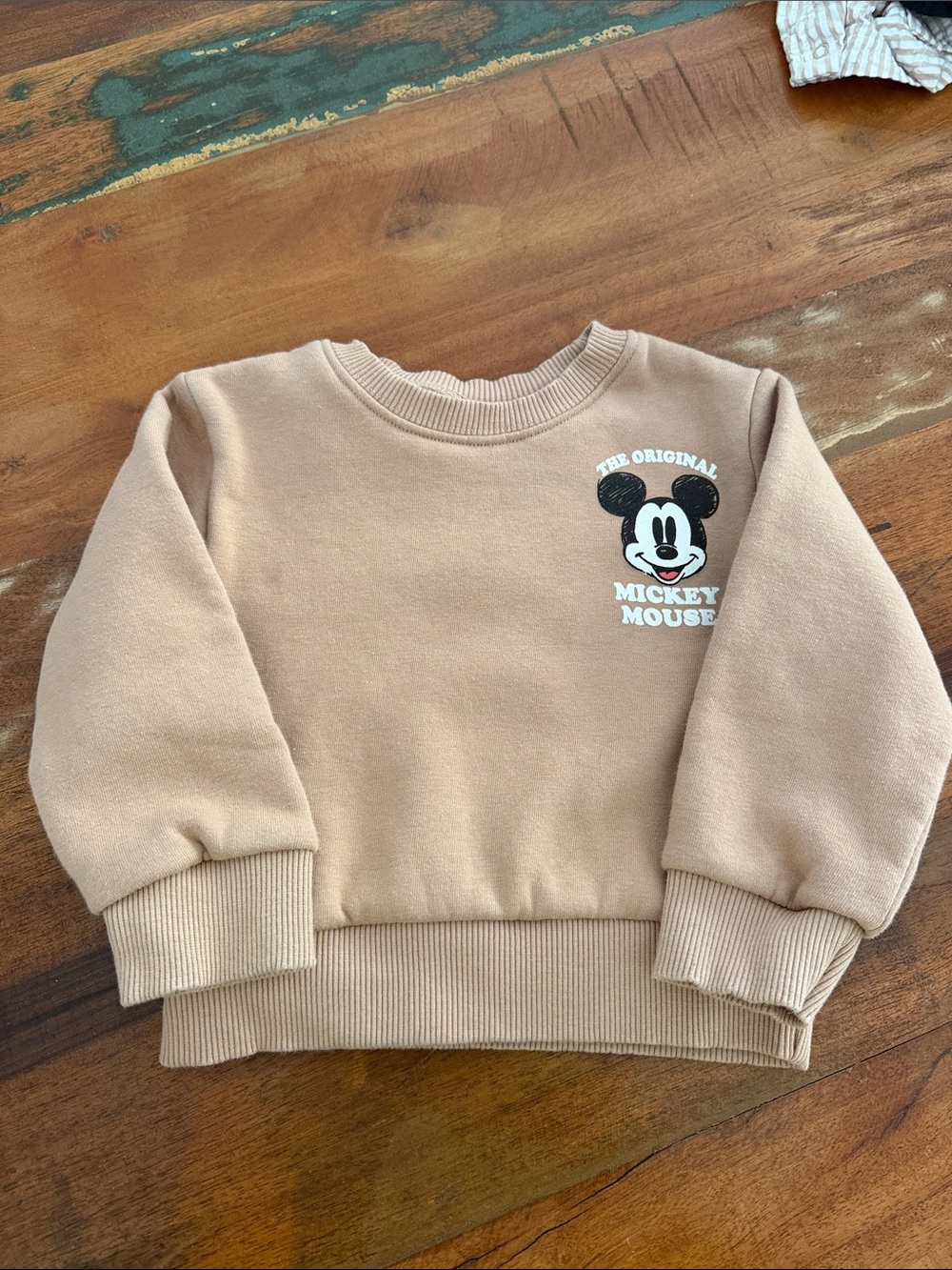 Disney Tan Mickey Mouse Kids Sweatshirt